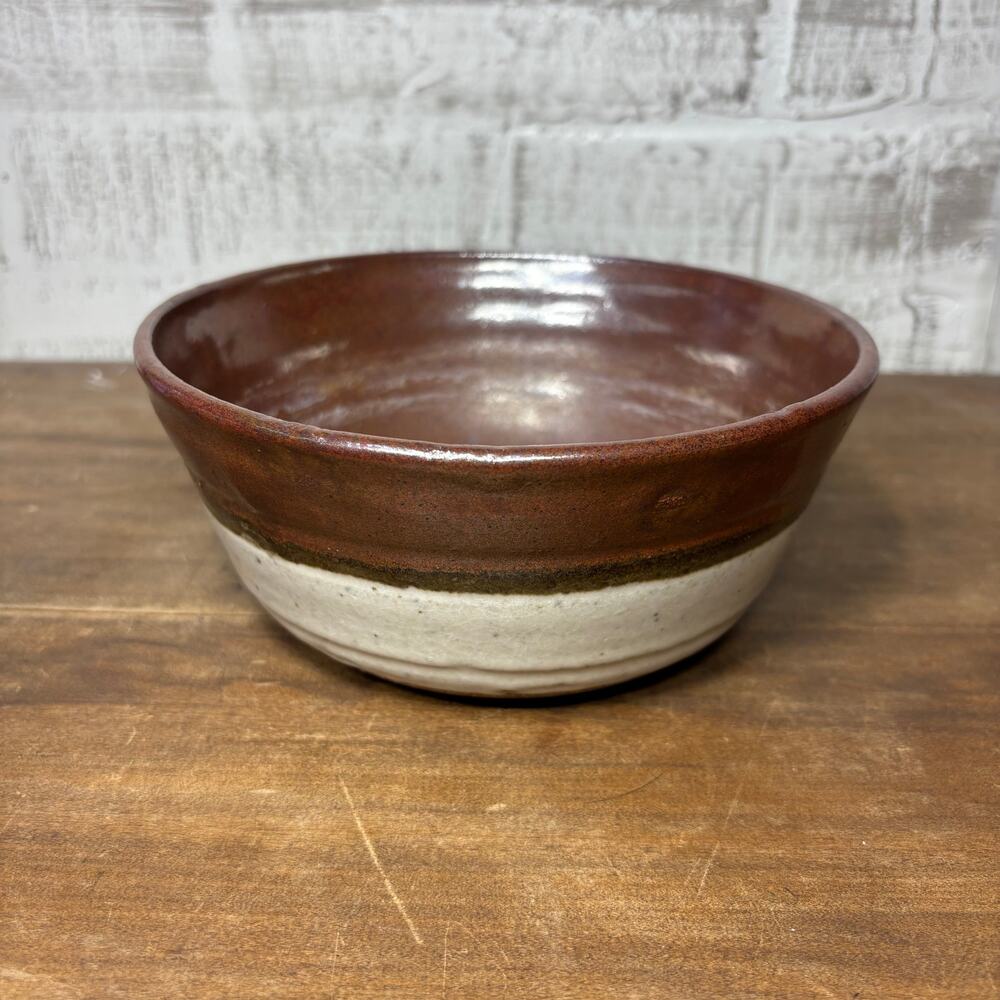 Rustic Two Tone Stoneware Serving Bowl